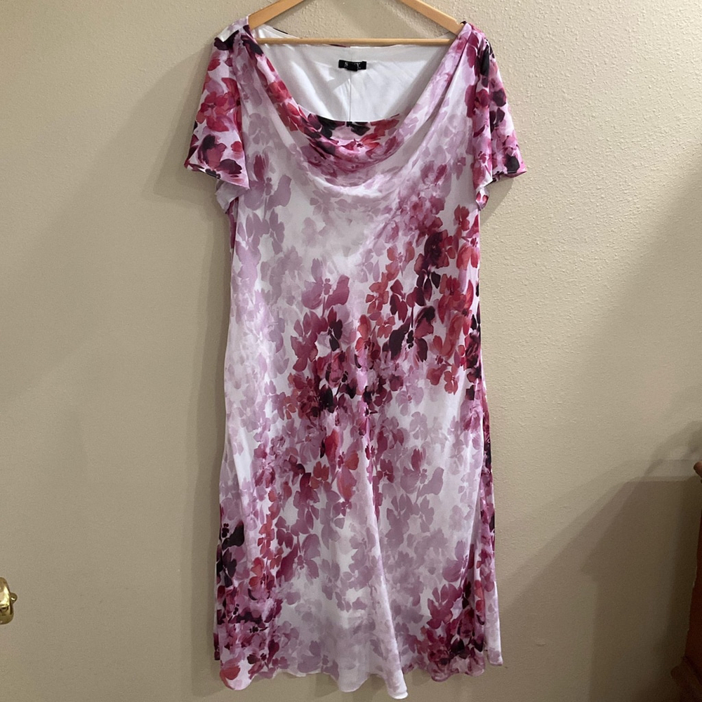 Vintage Y2K Women’s 22 floral dress cowl neck cottage core Flirty Coquette